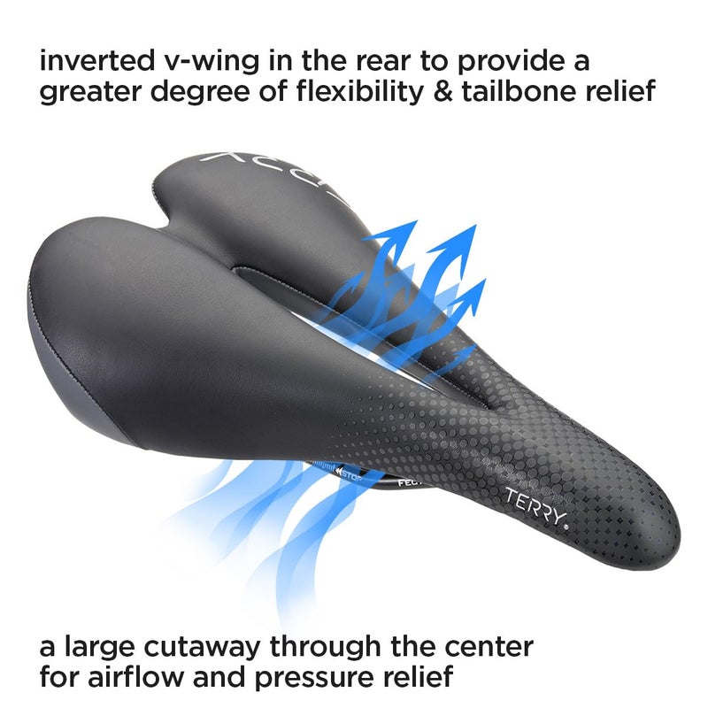 Terry Falcon X Bike Saddle - Bicycle Seat for Women - Flexible & Comfortable - Black Dura-Tek Cover, Low Profile - Image 5